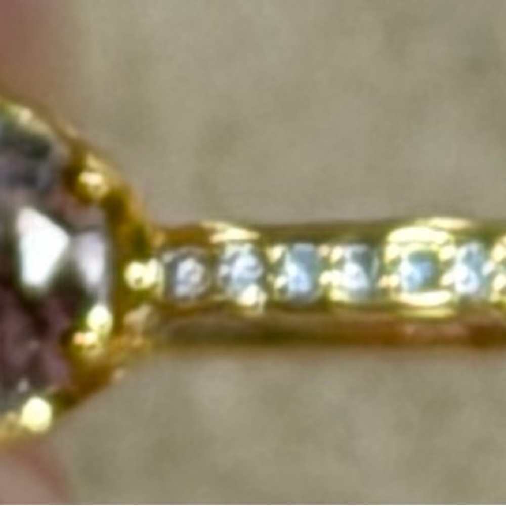 Pandora size 9 Gold Ring with Silver Gemstone new no box - Picture 2 of 3